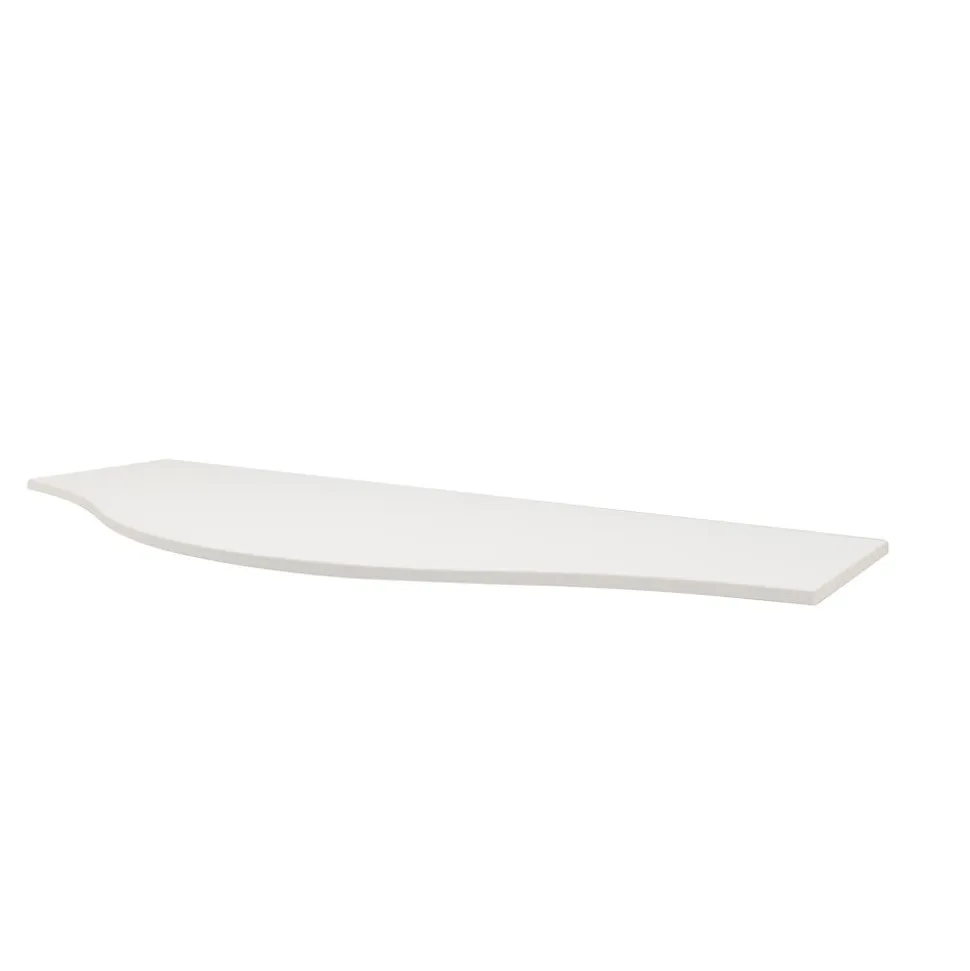Plan de toilette pour vasque à poser version centre Vague blanc brillant 137,8 cm