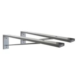Plan de toilette suspendu pour vasque WILL - 60 cm - Ep. 12 cm + Equerres invisibles - Décor Chêne