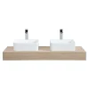 Plan de toilette suspendu pour vasque WILL - 120 cm - Ep. 12 cm - Décor Chêne