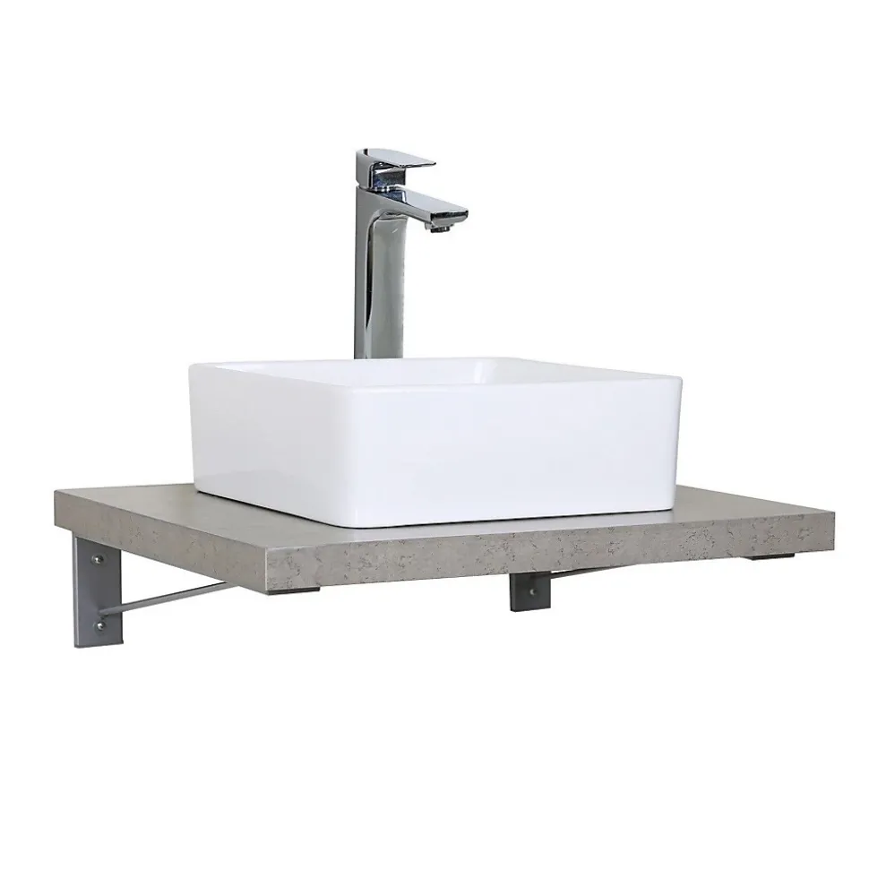 Plan de toilette suspendu 60cm WILL avec équerres invisibles