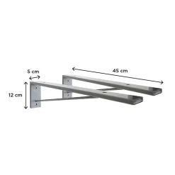 Plan de toilette suspendu pour vasque WILL - 120 cm - Ep. 12 cm + Equerres invisibles - Décor Chêne