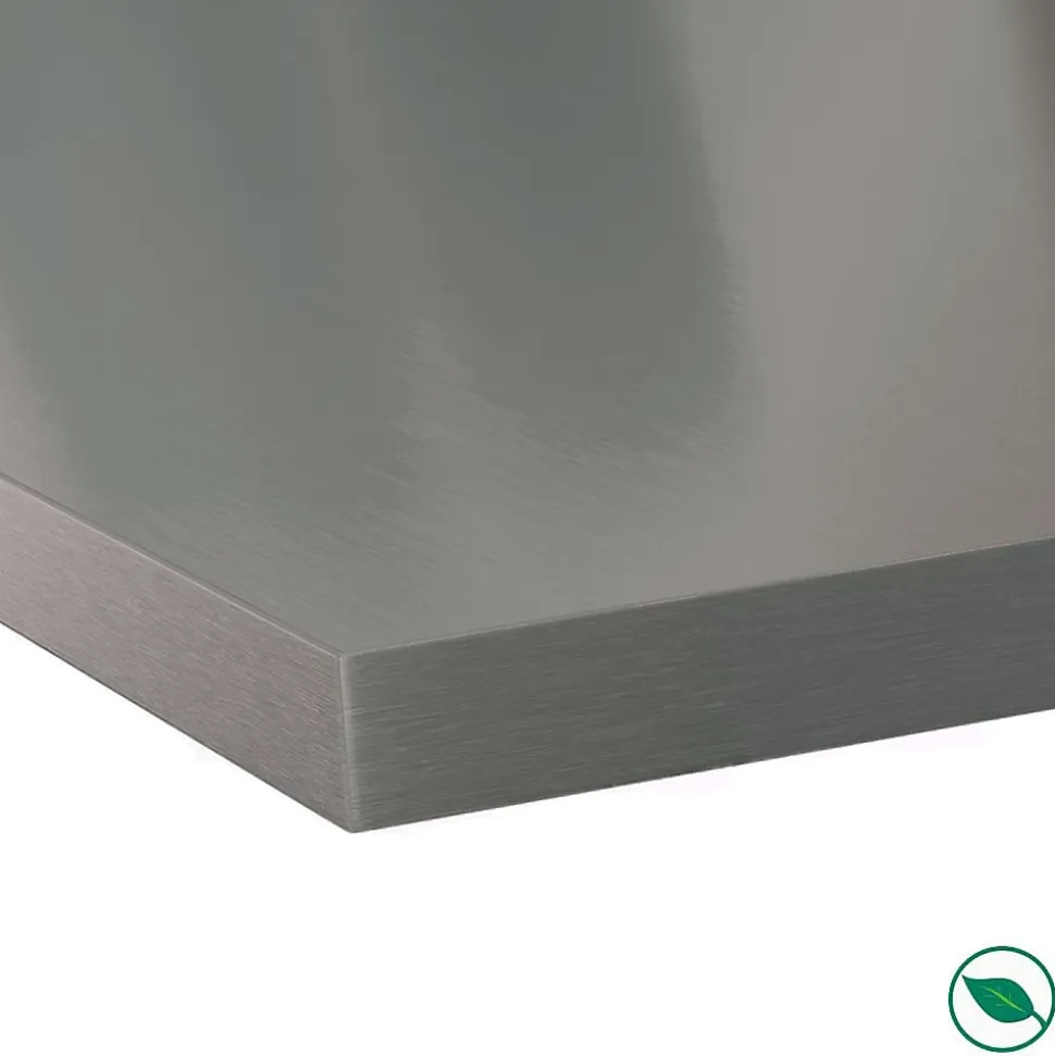 Plan de travail stratifié HPL aluminium 2000 x 650 x 38 mm