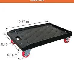 Plateau 3 rebords avec 2 roues pivotantes - Charge max. 300kg - PPR30
