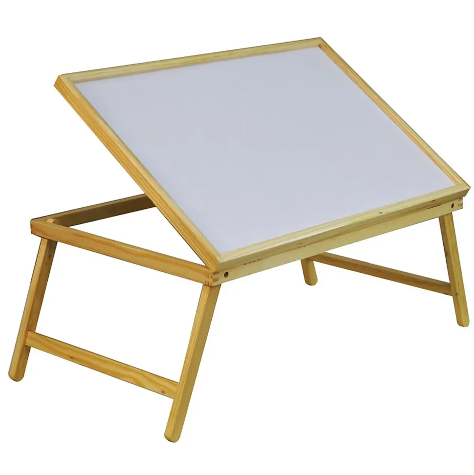 Plateau de lit pliant réglable en bois