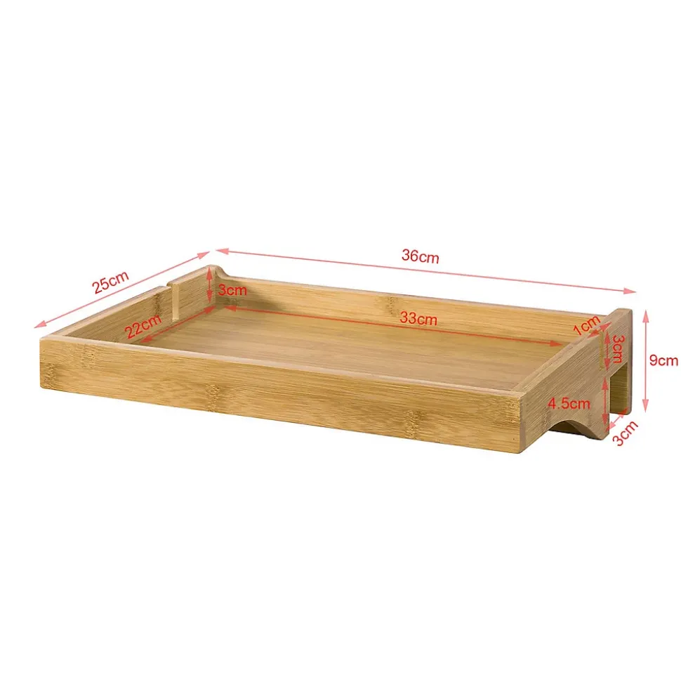 Plateau en Bambou Amovible avec Encoches pour Câbles, pour Livres et Smartphones, Adapté aux Cadres de 1 à 3 cm, Naturel