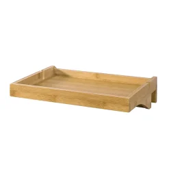 Plateau en Bambou Amovible avec Encoches pour Câbles, pour Livres et Smartphones, Adapté aux Cadres de 1 à 3 cm, Naturel