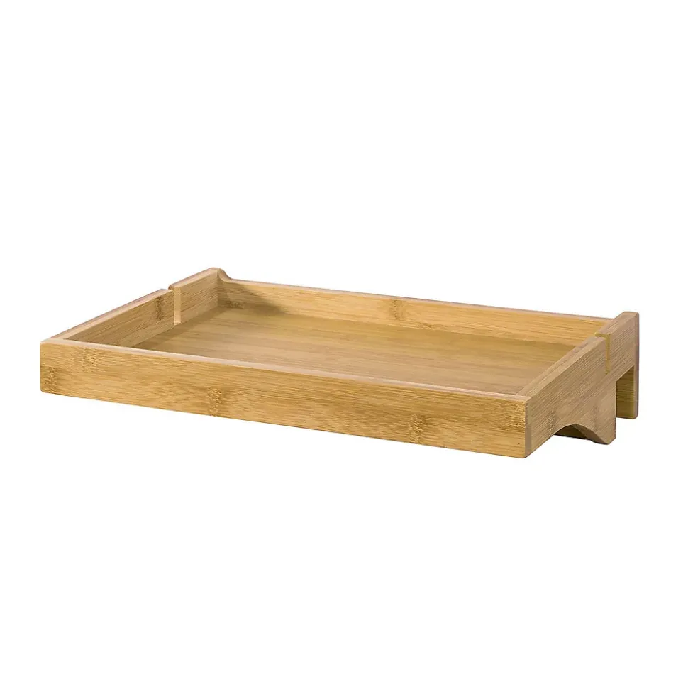 Plateau en Bambou Amovible avec Encoches pour Câbles, pour Livres et Smartphones, Adapté aux Cadres de 1 à 3 cm, Naturel