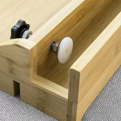 Plateau en Bambou Amovible avec Encoches pour Câbles, pour Livres et Smartphones, Adapté aux Cadres de 1 à 3 cm, Naturel