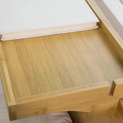 Plateau en Bambou Amovible avec Encoches pour Câbles, pour Livres et Smartphones, Adapté aux Cadres de 1 à 3 cm, Naturel