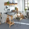 Plateau en verre gris fumé trempé transparent L. 120 cm x l. 70 cm
