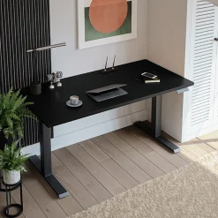 Plateau laminé noir 138 x 68 cm pour bureau, table, table basse