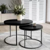 Plateau laminé noir rond, diamètre 90 cm, pour bureau, table, table basse