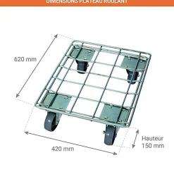 Plateau roulant - Charge max 400kg - 1925057640