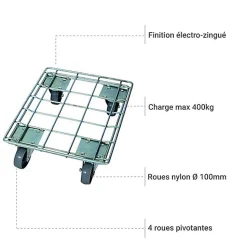 Plateau roulant - Charge max 400kg - 1925057640