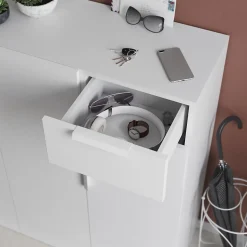 Poignée acier blanc edge Atomia L. 16,5 cm GoodHome vendue par 2