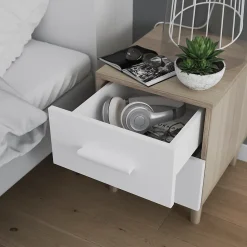 Poignée blanc GoodHome Atomia H. 2,8 x L. 15,5 x P. 1,9 cm vendue par 2