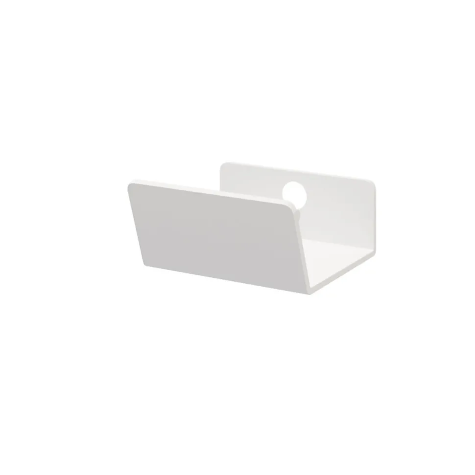 Poignée blanche en acier GoodHome Atomia H. 2,1 x L. 3,7 x P. 3,4 cm vendue par 2