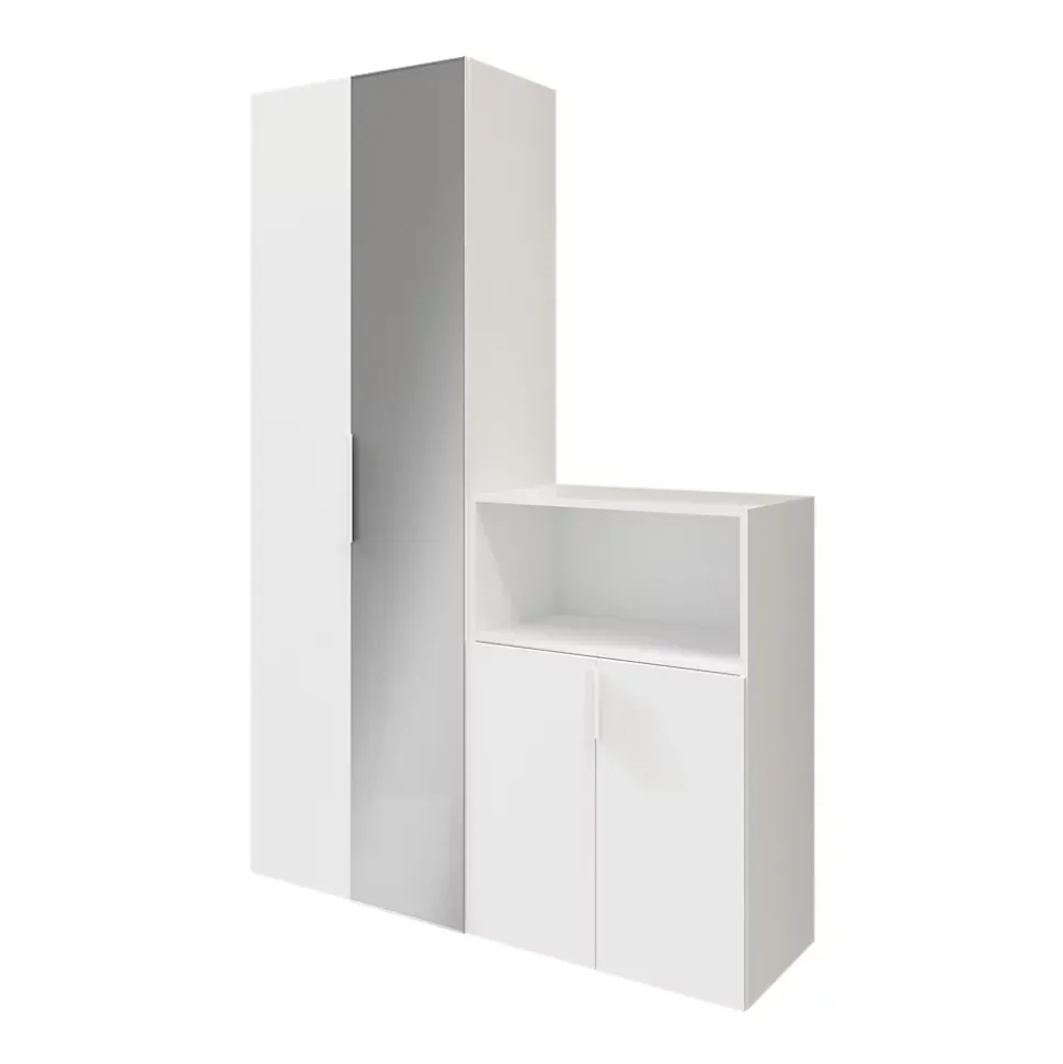Poignée blanche en acier GoodHome Atomia H. 2,1 x L. 29,3 x P. 3,4 cm vendue par 2