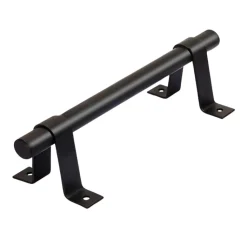 Poignée de porte coulissante - Type atelier - 140 mm - Gris foncé