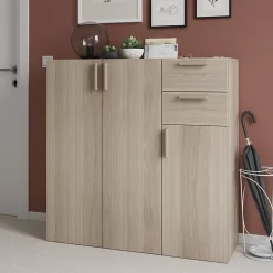 Poignée effet chêne GoodHome Atomia H. 2,8 x L. 15,5 x P. 1,9 cm vendue par 2