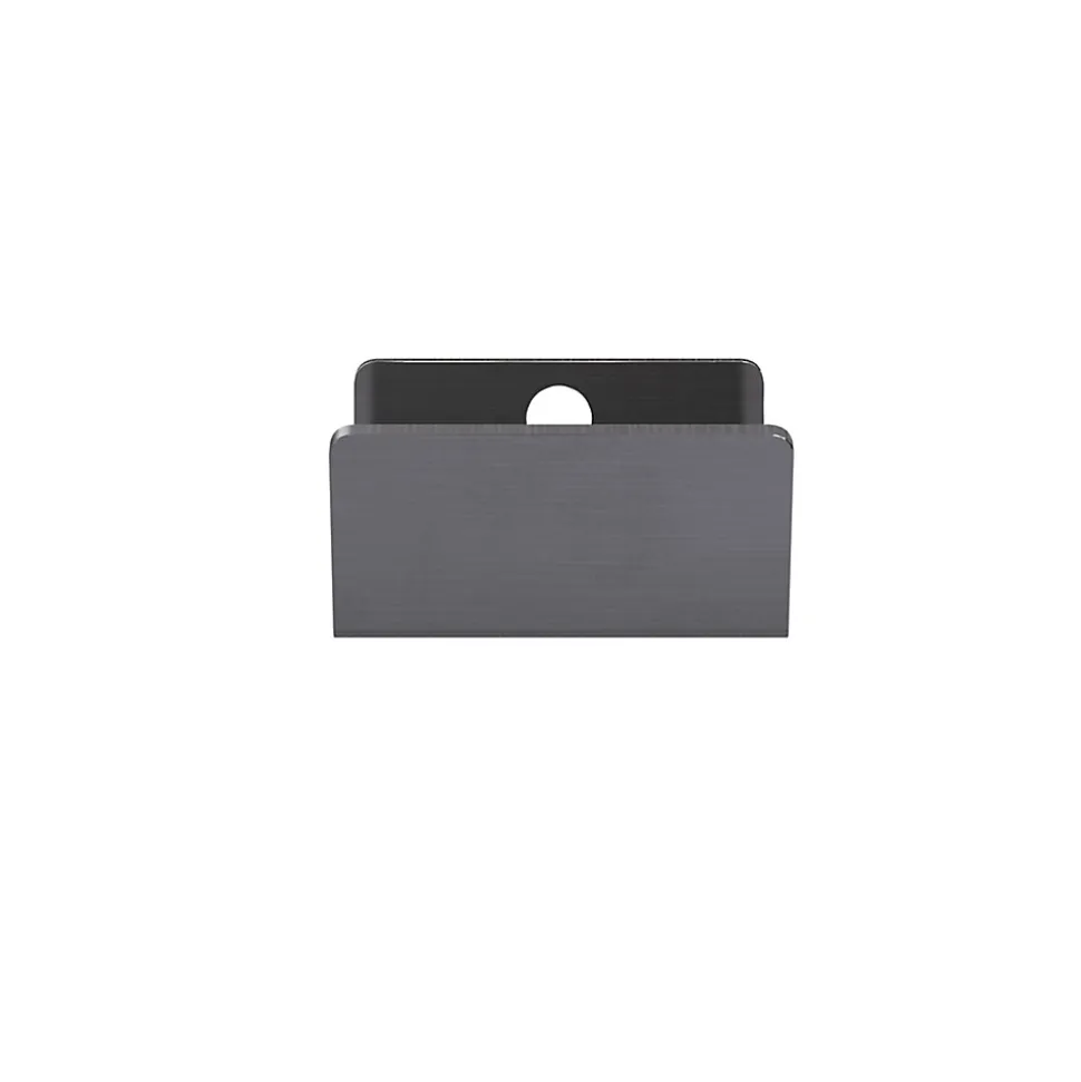 Poignée grise mate en acier GoodHome Atomia H. 2,1 x L. 3,7 x P. 3,4 cm vendue par 2