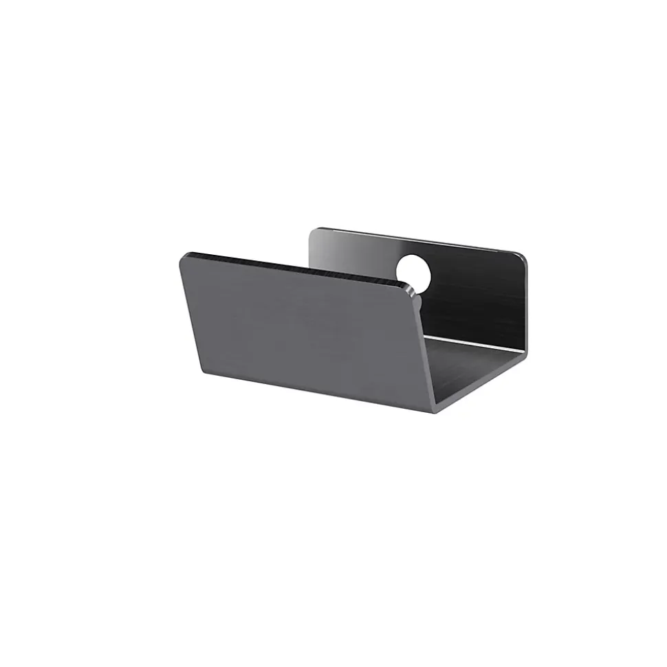 Poignée grise mate en acier GoodHome Atomia H. 2,1 x L. 3,7 x P. 3,4 cm vendue par 2