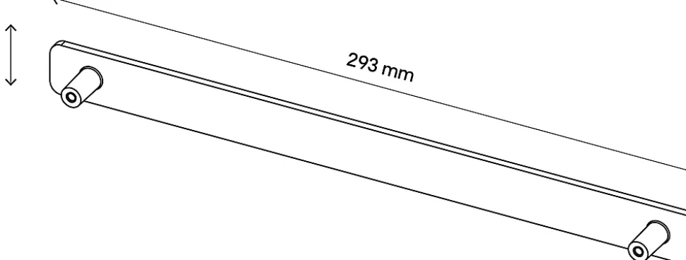 Poignée grise mate en acier GoodHome Atomia H. 2,3 x L. 29,3 x P. 2,05 cm vendue par 2
