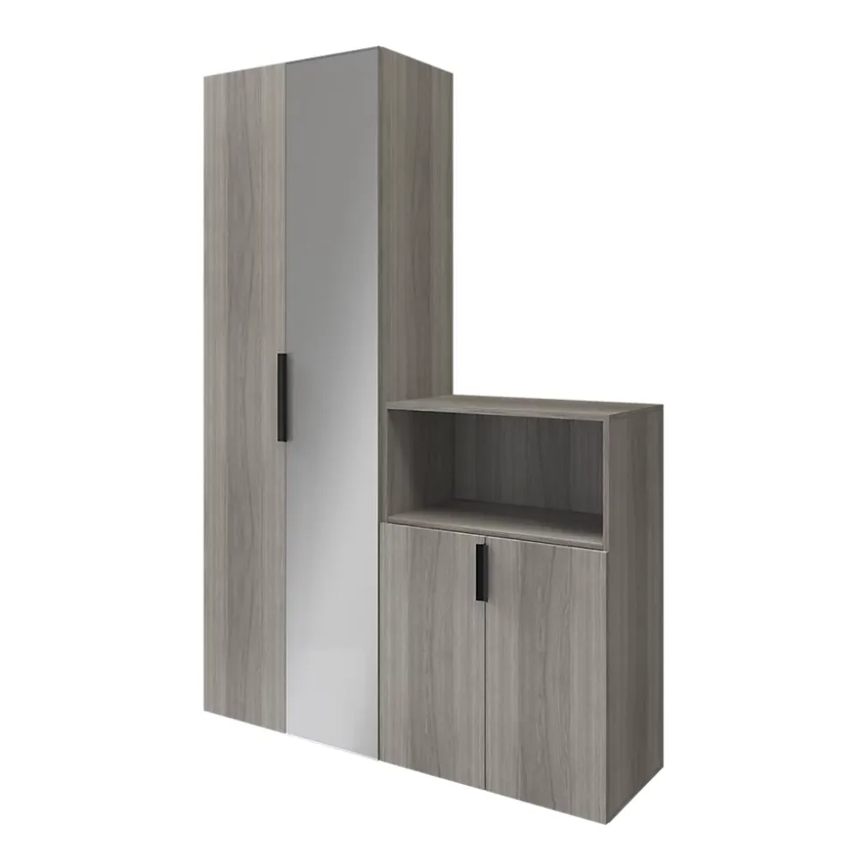 Poignée noire mate en acier GoodHome Atomia H. 2,1 x L. 29,3 x P. 3,4 cm vendue par 2