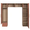 Pont de lit bleu terracotta et effet chêne avec 6 portes et 2 tiroirs GoodHome Atomia H. 225 x L. 250 x P. 45 cm