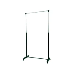 Portant à vêtements à roulettes Inox 87160cm Noir Hauteur ajustable MSV