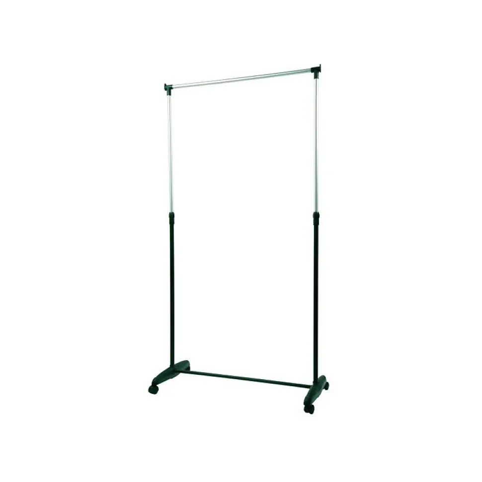 Portant à vêtements à roulettes Inox 87160cm Noir Hauteur ajustable MSV
