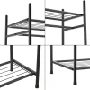 Portant à vêtement Irura 2 Surfaces de Stockage 150 x 80 x 40 cm Noir en.casa