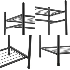Portant à vêtement Irura 2 Surfaces de Stockage 150 x 80 x 40 cm Noir en.casa