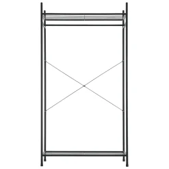 Portant à vêtement Irura 2 Surfaces de Stockage 150 x 80 x 40 cm Noir en.casa