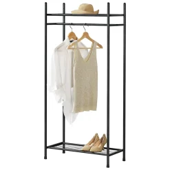 Portant à vêtement Irura 2 Surfaces de Stockage 130 x 60 x 30 cm Noir en.casa