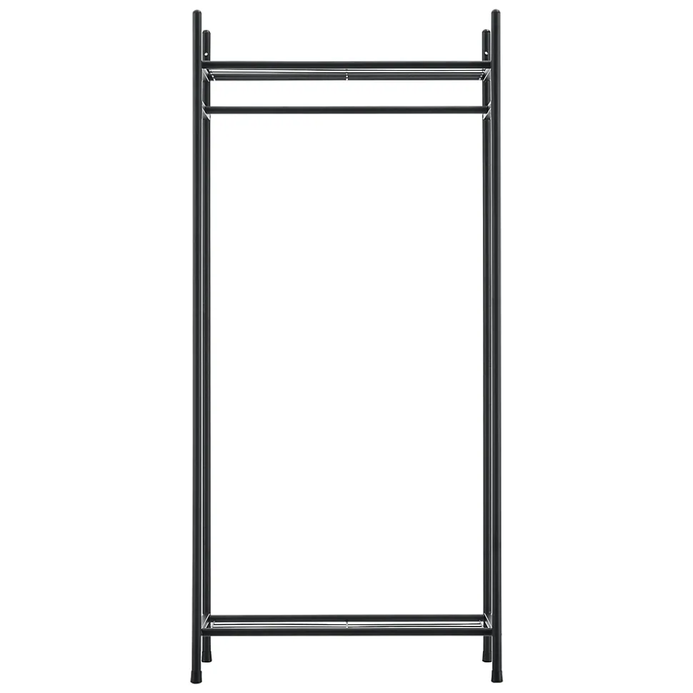Portant à vêtement Irura 2 Surfaces de Stockage 130 x 60 x 30 cm Noir en.casa