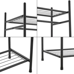 Portant à vêtement Irura 2 Surfaces de Stockage 130 x 60 x 30 cm Noir en.casa