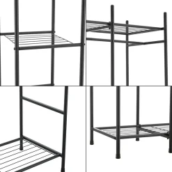 Portant à vêtement Irura 6 Surfaces de Stockage 150 x 150 x 40 cm Noir en.casa