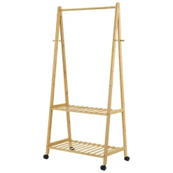 Portant à vêtements à roulettes Ullensvang Bambou 70 x 43 x 152 cm en.casa