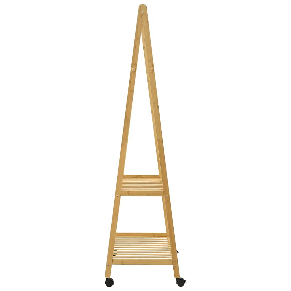 Portant à vêtements à roulettes Ullensvang Bambou 70 x 43 x 152 cm en.casa