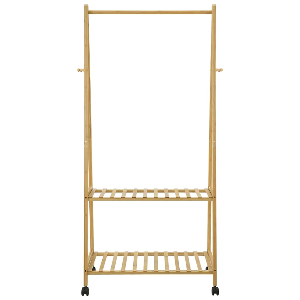 Portant à vêtements à roulettes Ullensvang Bambou 70 x 43 x 152 cm en.casa