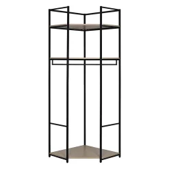 Portant à vêtements d'angle en bois et métal noir 3 étagères et 1 penderie Homesight June l. 70 cm