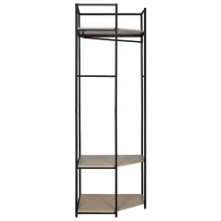 Portant à vêtements d'angle en bois et métal noir 3 étagères et 1 penderie Homesight June l. 70 cm