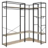 Portant à vêtements d'angle modulable en bois et métal noir 4 étagères 2 penderies Homesight June l. 230 cm