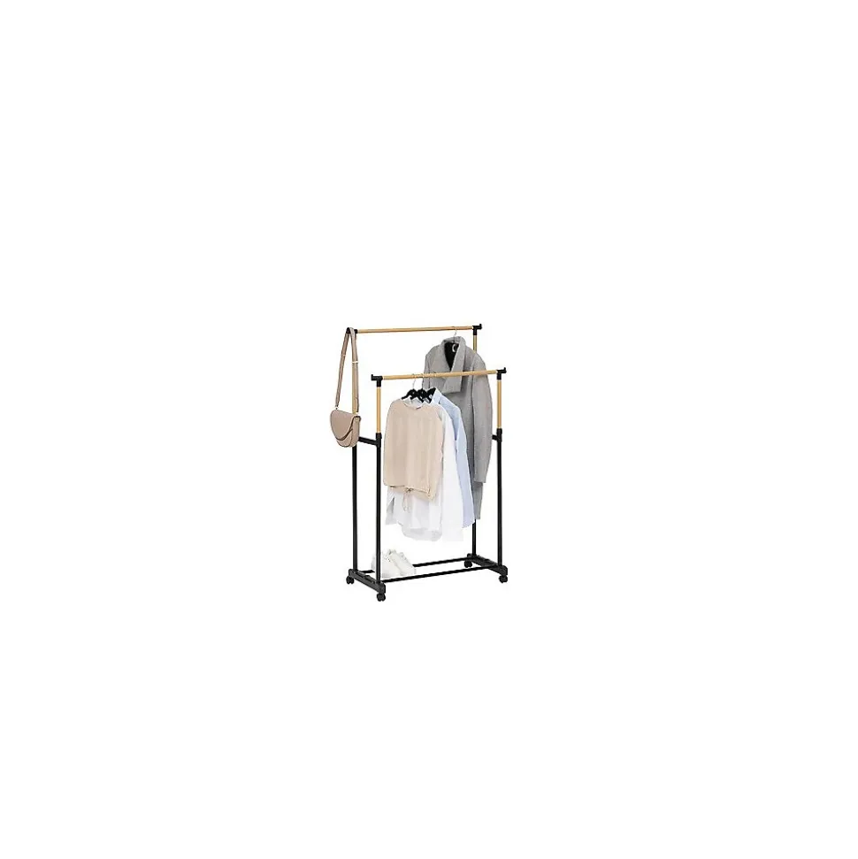 Portant à vêtements double inox et plastique