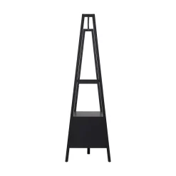 Portant à vêtements effet bois noir 1 étagère et 1 penderie 2 portes Homesight Arka l. 110 cm