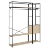 Portant à vêtements en bois et métal noir 4 étagères 1 penderie 1 porte Homesight June l. 160 cm