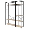 Portant à vêtements en bois et métal noir 4 étagères et 1 penderie Homesight June l. 160 cm