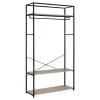 Portant à vêtements en bois et métal noir 3 étagères et 1 penderie Homesight June l. 110 cm