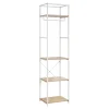 Portant à vêtements en bois et métal blanc 4 étagères et 1 penderie Homesight June l. 50 cm